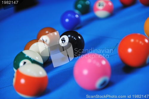 Image of young man play pro billiard game 