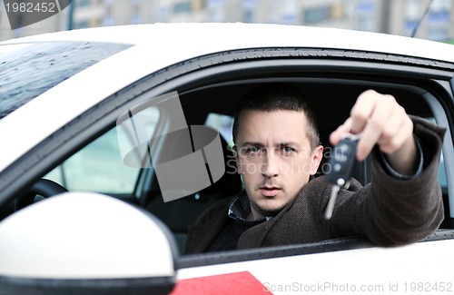 Image of man using car navigation