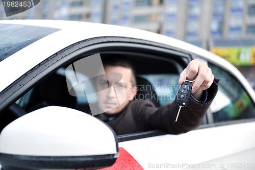 Image of man using car navigation