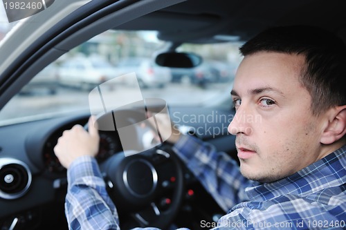 Image of man using car navigation