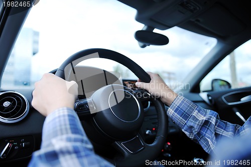 Image of man using car navigation