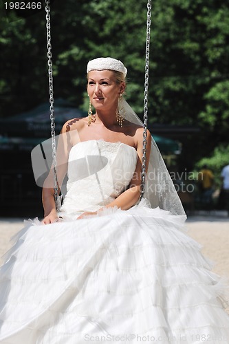 Image of beautiful bride outdoor