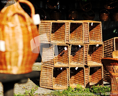 Image of cane furninture and dishes