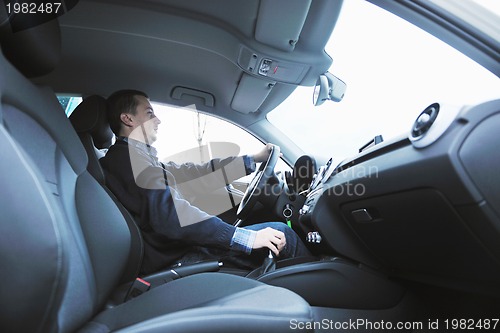 Image of man using car navigation