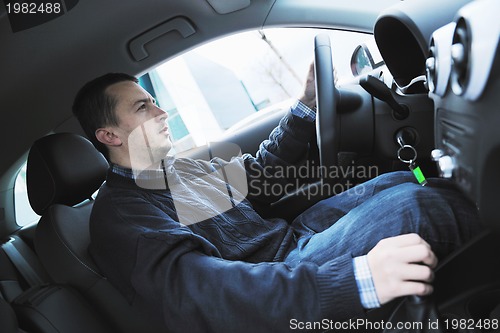 Image of man using car navigation