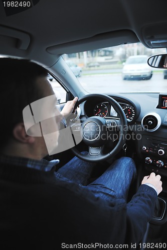 Image of man using car navigation