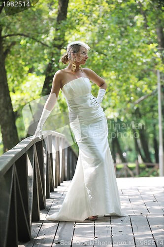 Image of beautiful bride outdoor