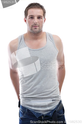 Image of healthy fit young man islated on white background