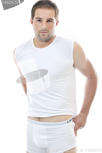 Image of healthy fit young man islated on white background