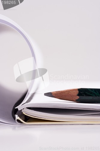 Image of Pencil and note book