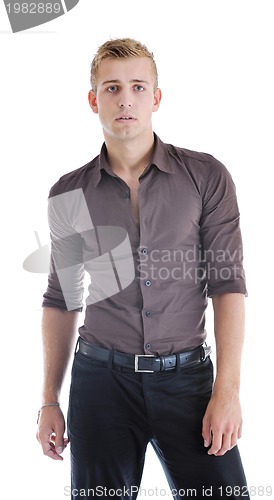 Image of one young businessman isolated