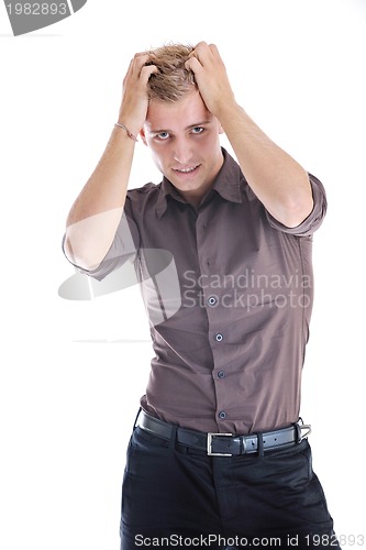 Image of one young businessman isolated