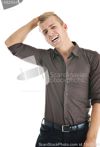 Image of one young businessman isolated