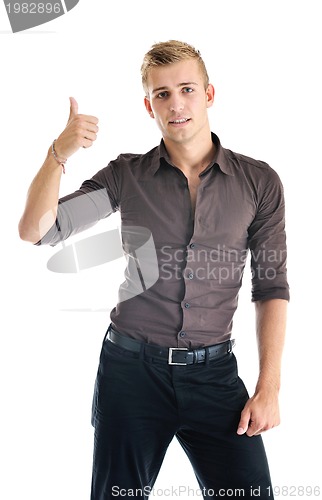 Image of one young businessman isolated