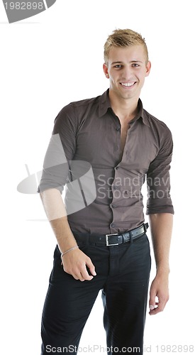 Image of one young businessman isolated