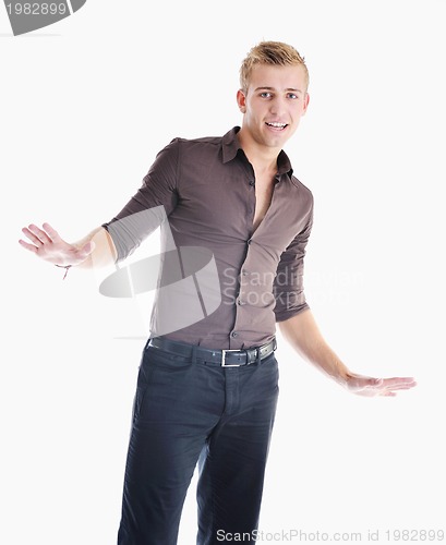 Image of one young businessman isolated