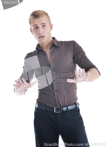 Image of one young businessman isolated