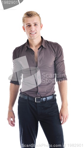 Image of one young businessman isolated
