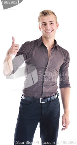 Image of one young businessman isolated