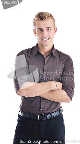 Image of one young businessman isolated