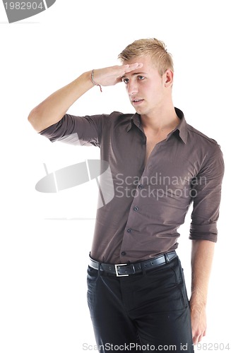 Image of one young businessman isolated