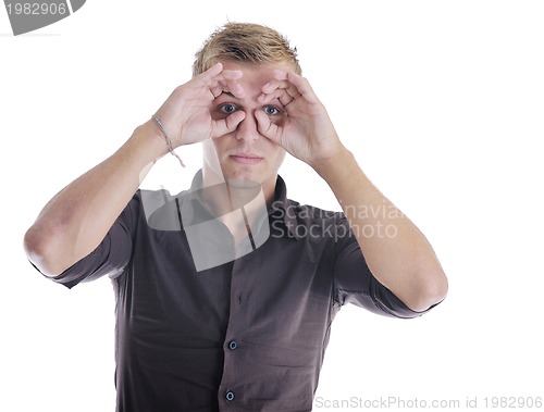 Image of one young businessman isolated