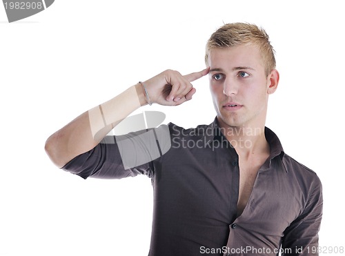 Image of one young businessman isolated