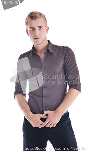 Image of one young businessman isolated