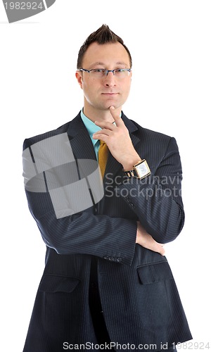 Image of one young businessman isolated