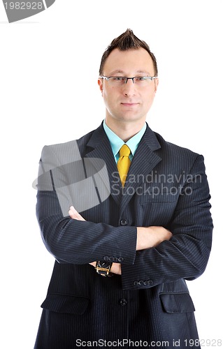 Image of one young businessman isolated