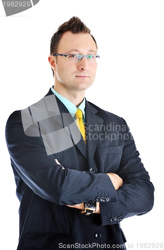 Image of one young businessman isolated
