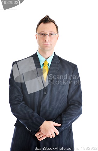 Image of one young businessman isolated