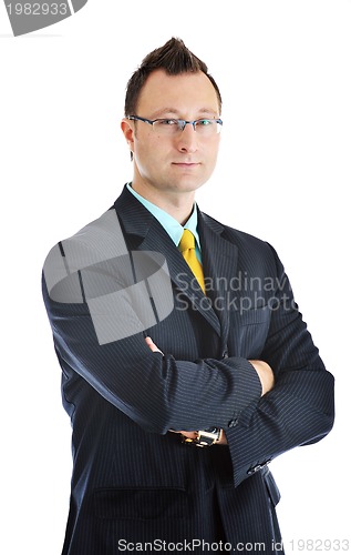 Image of one young businessman isolated