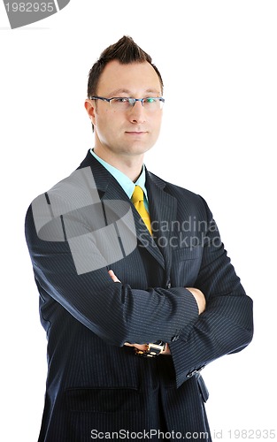 Image of one young businessman isolated