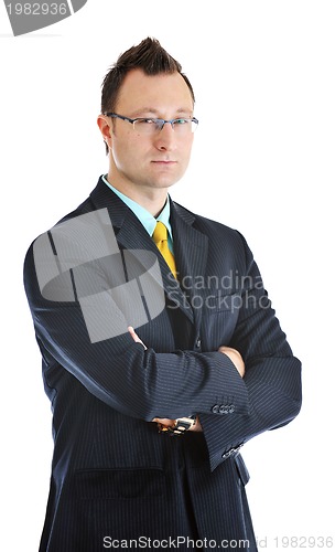 Image of one young businessman isolated