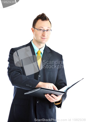 Image of one young businessman isolated