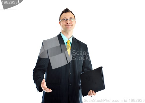 Image of one young businessman isolated