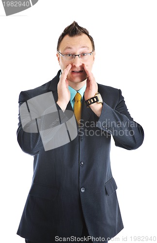 Image of one young businessman isolated