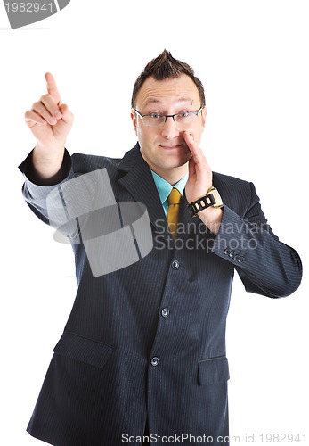 Image of one young businessman isolated