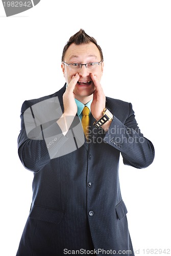Image of one young businessman isolated