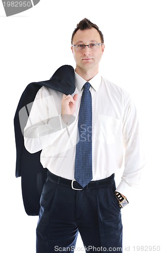 Image of one young businessman isolated