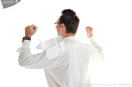 Image of one young businessman isolated