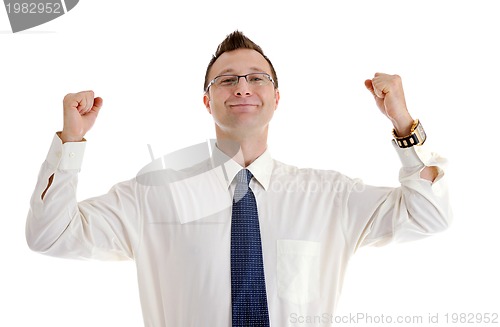 Image of one young businessman isolated
