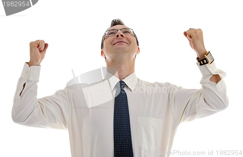 Image of one young businessman isolated