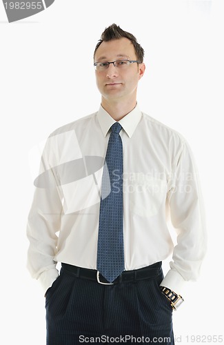 Image of one young businessman isolated