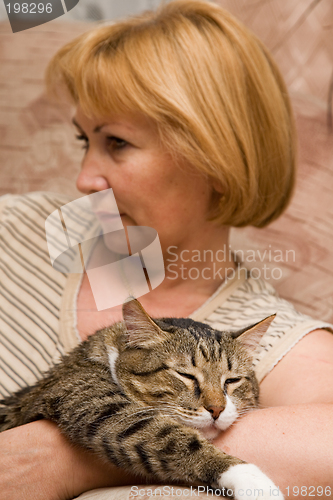 Image of Woman with cat