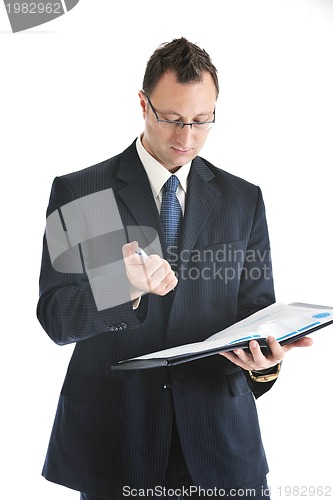 Image of one young businessman isolated