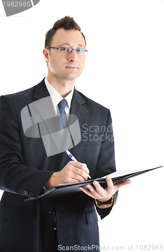 Image of one young businessman isolated