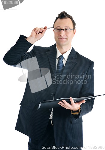 Image of one young businessman isolated