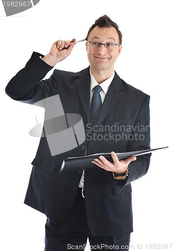Image of one young businessman isolated